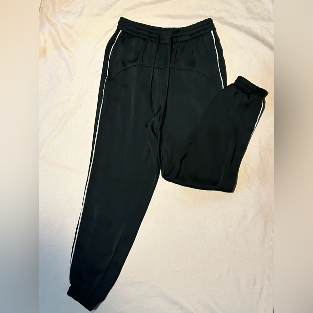 Zara Black Joggers with White Accents